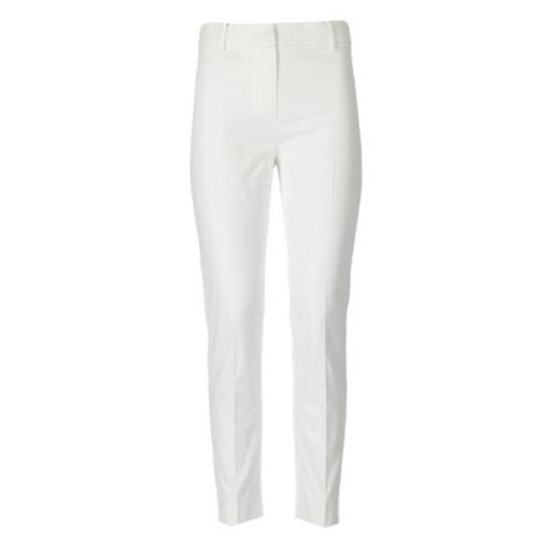 Max Mara Weekend Vita Stretchbomullsbyxor med Strykfåll White, Dam