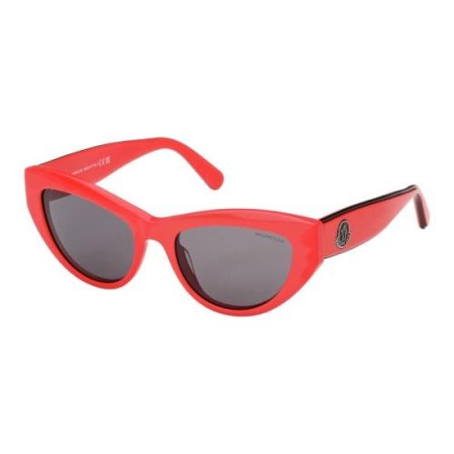Moncler Röda Cat-Eye Solglasögon för Moderna Kvinnor Red, Dam
