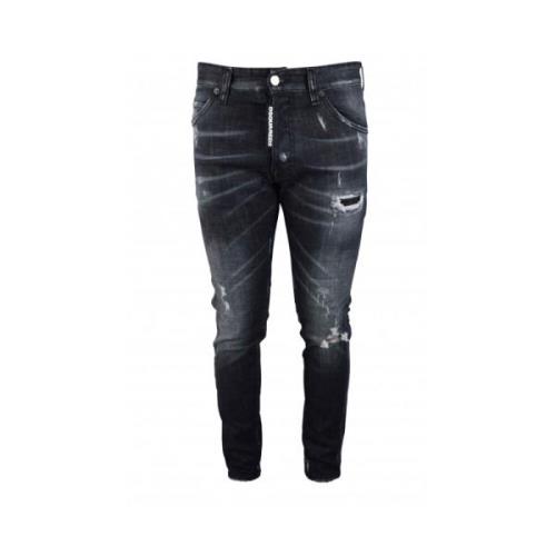 Dsquared2 Snygga Svarta Slim-Fit Jeans Black, Herr
