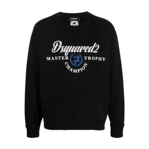 Dsquared2 Svarta Sweaters för Festivaler Black, Herr