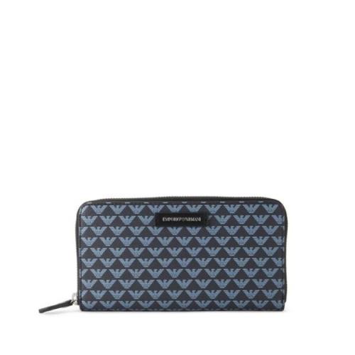 Emporio Armani Elegant Zip Around Monogram Plånbok Blue, Dam