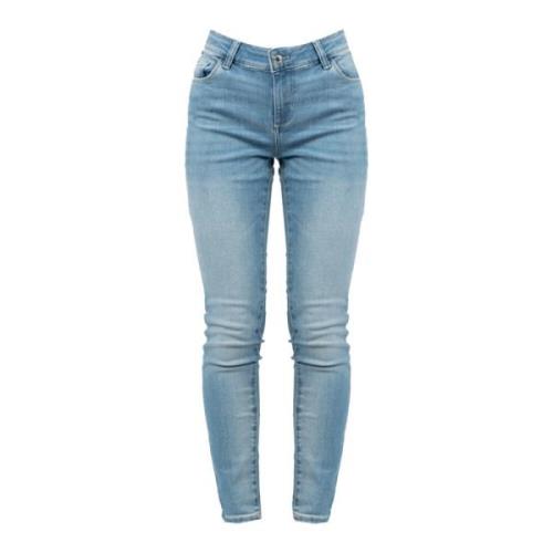 Guess Skinny Jeans med Faded Effekt och Mid-Rise Midja Blue, Dam