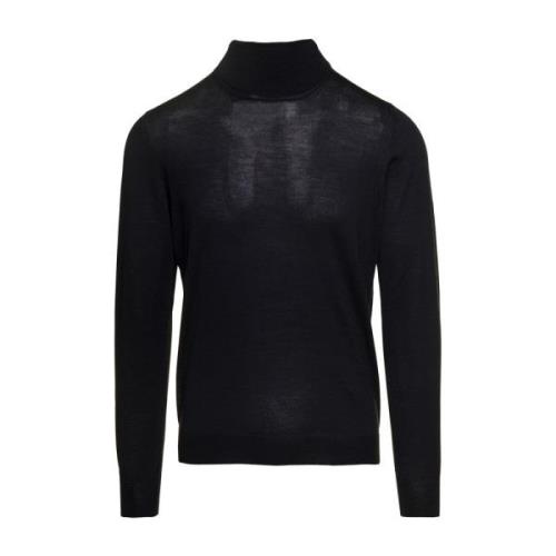 Tagliatore Lyxig Svart Turtlenecktröja Black, Herr