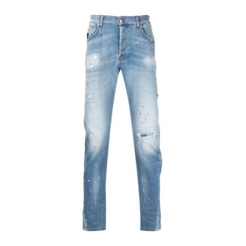 John Richmond Herr Slim-Fit Vintage Denim Jeans Blue, Herr