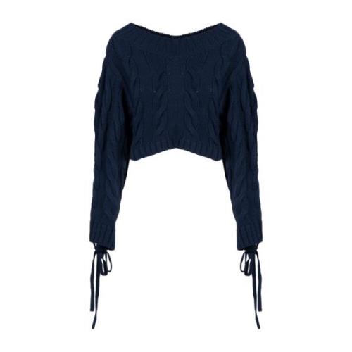 Kenzo Cable Lace Up Jumper Blue, Dam