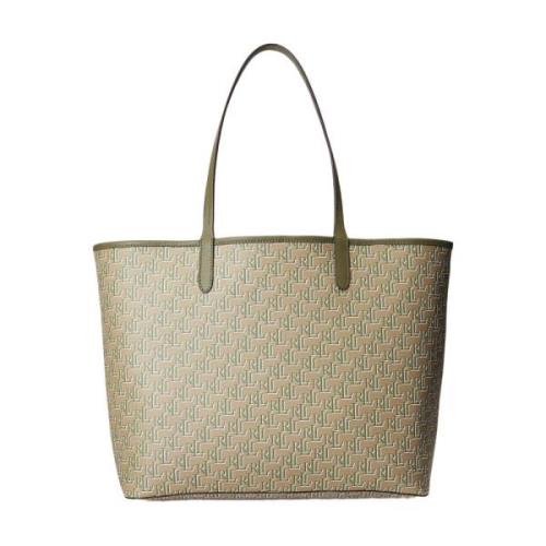 Ralph Lauren Grön Collins Eco-Läder Väska Beige, Dam