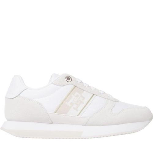 Tommy Hilfiger Vita Lädersneakers med Gummisula White, Dam