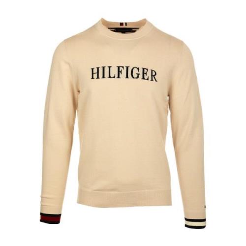 Tommy Hilfiger Logo Bomullströja Beige, Herr