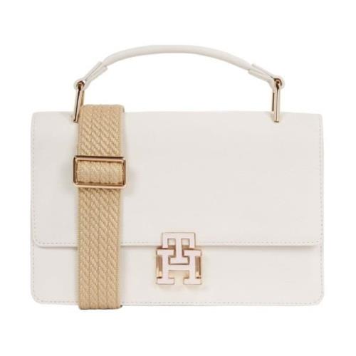 Tommy Hilfiger Pushlock crossover väska Beige, Dam