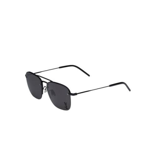 Saint Laurent Matt Svart Fyrkantiga Solglasögon SL 309 M Black, Unisex