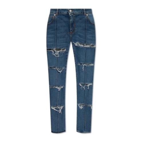 Alexander McQueen Slitna jeans Blue, Dam