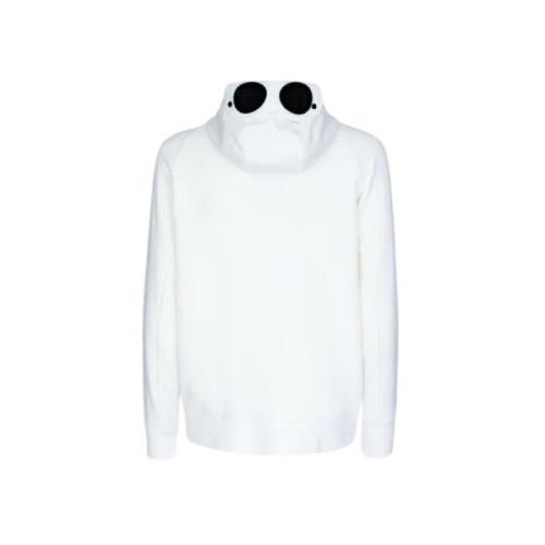 C.p. Company Diagonal Raised Fleece Goggle Huvtröja White, Herr