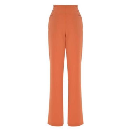 Kocca Eleganta byxor med hög midja och knappar Orange, Dam