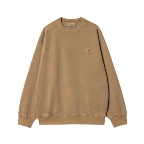 Carhartt Wip Vista Sweatshirt - Tungt Borstat Bomullstrikå Beige, Herr