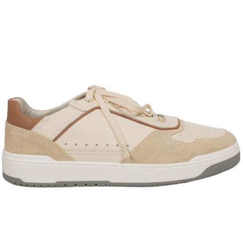 Brunello Cucinelli Basket Sneakers i Vitello och Mocka Beige, Herr