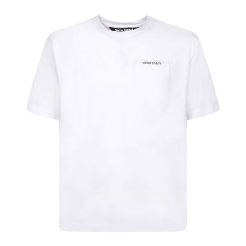 Palm Angels Ekologisk Bomull Rundhals T-Shirt White, Herr