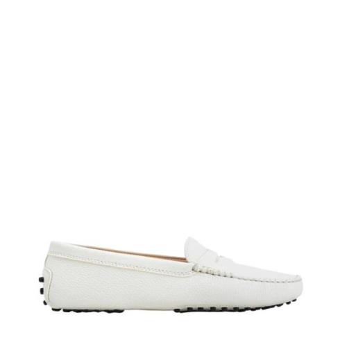 Tod's Vit Gommino Moccasin White, Dam