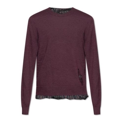 Maison Margiela Round-neck Knitwear Red, Herr