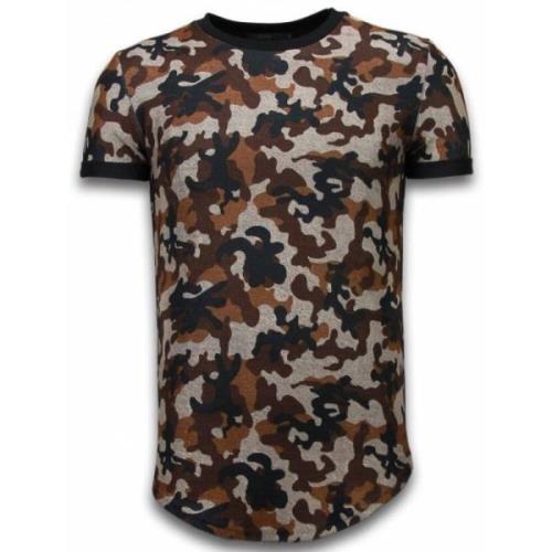 True Rise Kamouflerad Moden Lång Passform - Herr T-Shirt - 111B Brown,...