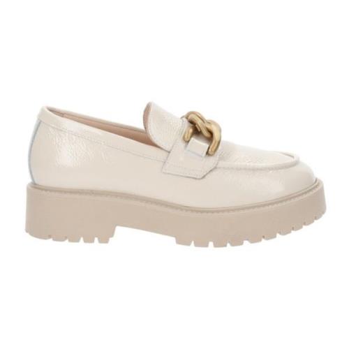 Nerogiardini Läder Moccasiner för Kvinnor Beige, Dam