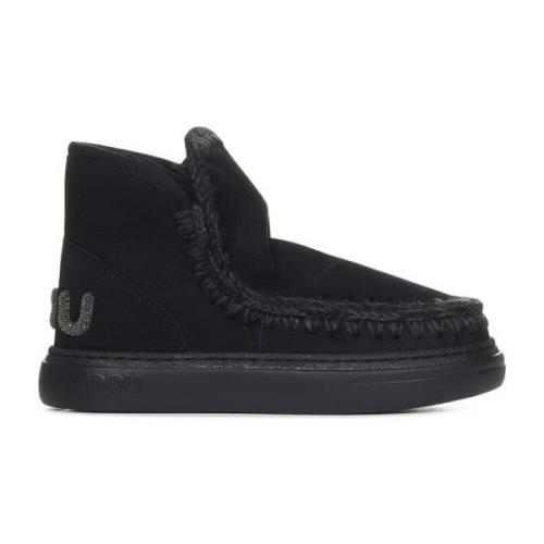 Mou Svarta Slip-on Sneakers med Glitterlogo Black, Dam