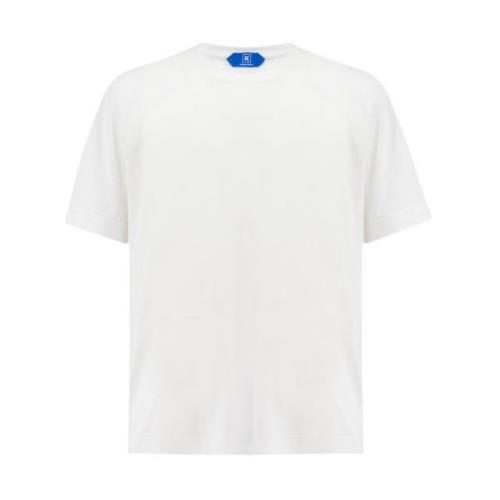 Kiton Bomulls Crew-neck T-shirt för varma dagar White, Herr