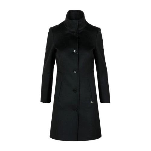 Pennyblack Slim Fit Pure Wool Drap Coat Black, Dam