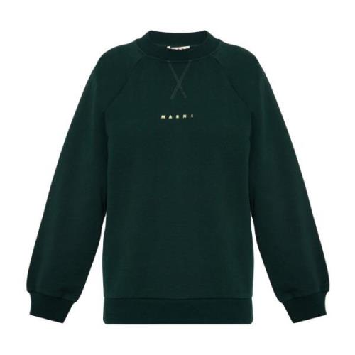 Marni Sweatshirt med logotyp Green, Dam