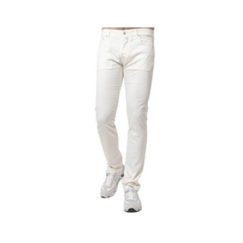 Jacob Cohën Bomullskanvas Off-White Jeans White, Herr