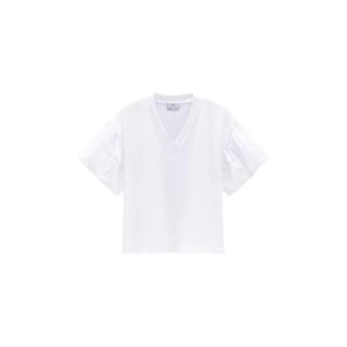 Woolrich Vit T-shirt, Klassisk Stil White, Dam