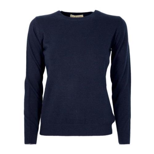 Cashmere Company Mjuk Crewneck Cashmere Tröja i Blå Blue, Dam