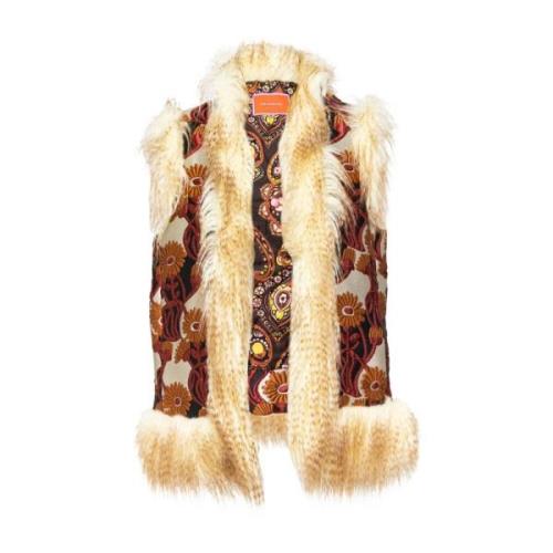 La DoubleJ Folk Jacquard Gilet White, Dam