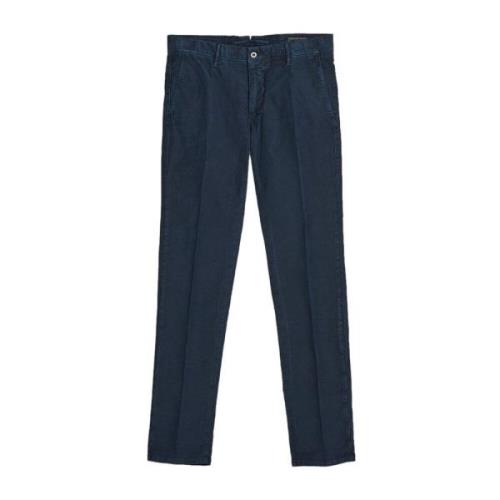 Incotex Italienska Navy Blue Slacks - Premiumkvalitet Blue, Herr