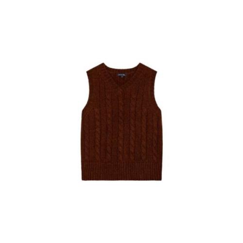 Soeur Sleeveless Knitwear Red, Dam