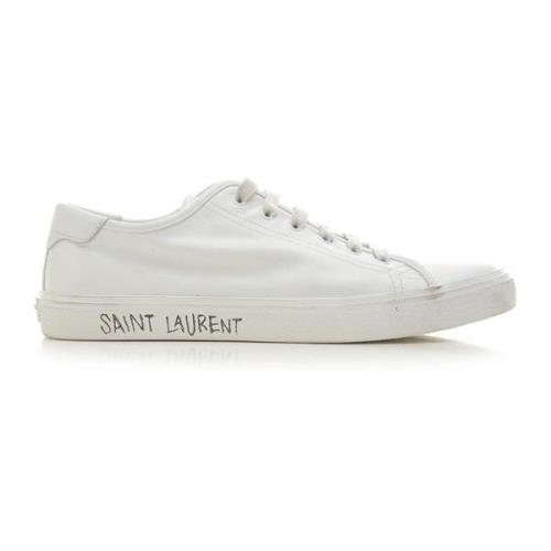 Saint Laurent Canvas Logo Sneakers White, Herr