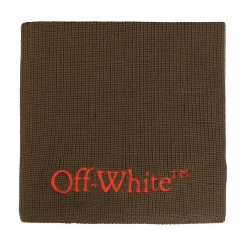 Off White Halsduk med logotyp Brown, Herr