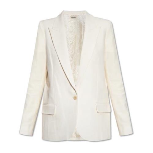 Zadig & Voltaire ‘Voyage’ enradig blazer Beige, Dam