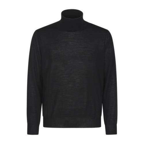 Canali Stilfull Stickad Turtleneck Black, Herr