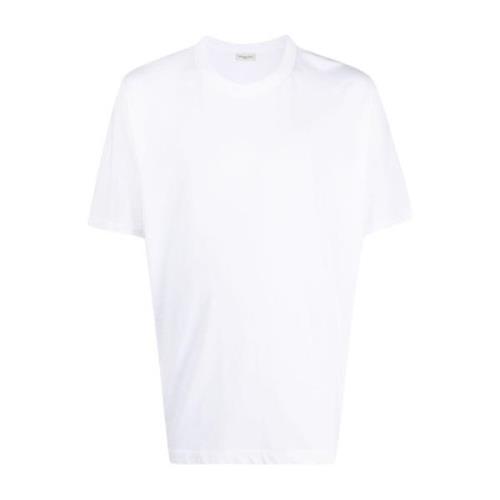 Dries Van Noten Vit Crew-Neck Bomull T-Shirt White, Herr