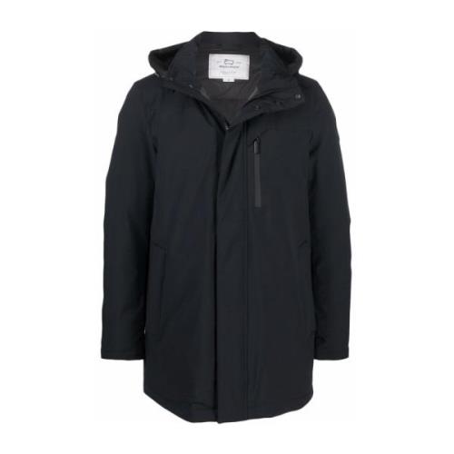 Woolrich Svart Cappotto Parka: Håll dig varm och stilfull Black, Herr