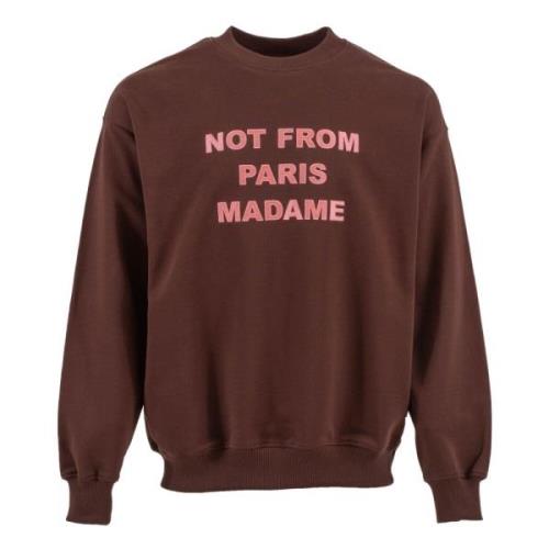 Drole de Monsieur Broderad Sweatshirt Brown, Herr