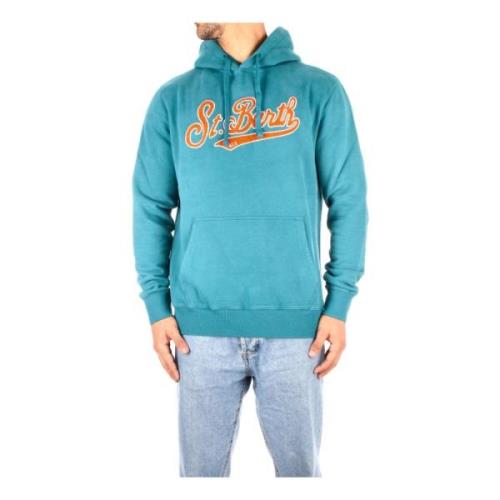 Saint Barth Blå Logo Hoodie Blue, Herr