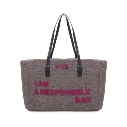 V73 Tote Bags Beige, Dam