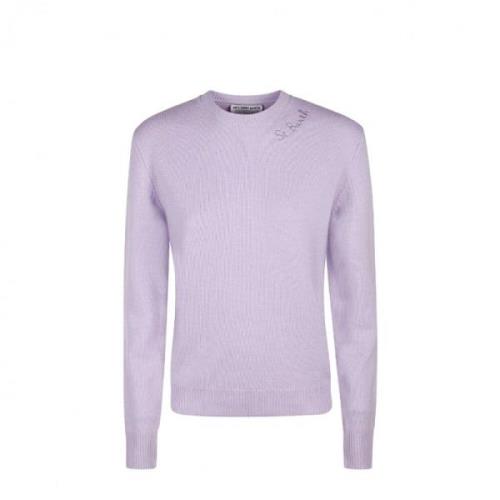 MC2 Saint Barth Crewneck Sweater med St. Barth Brodyr Purple, Dam