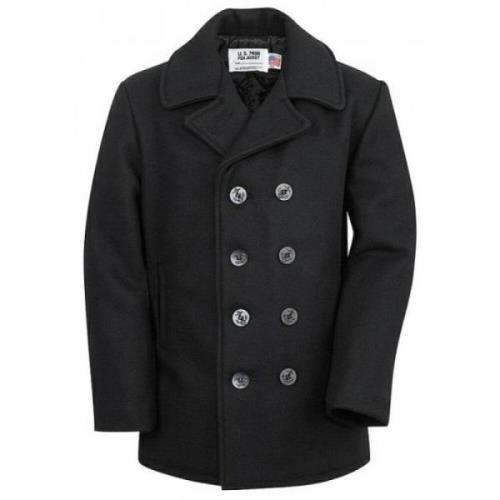 Schott NYC Ikonisk U.s. Navy Peacoat Black, Herr