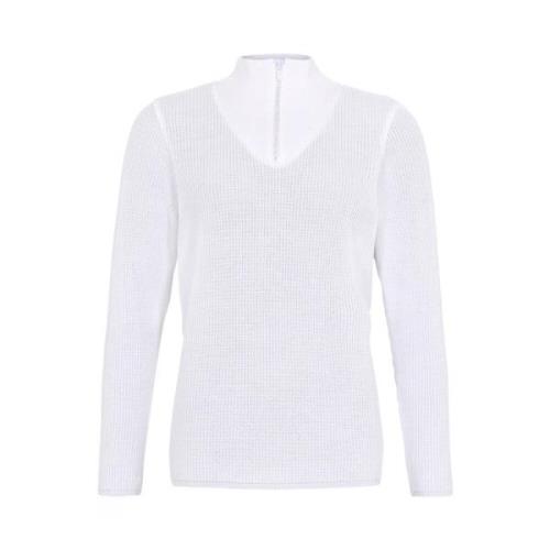 Skovhuus Zip Turtle Jumper Turtleneck Blus White, Dam