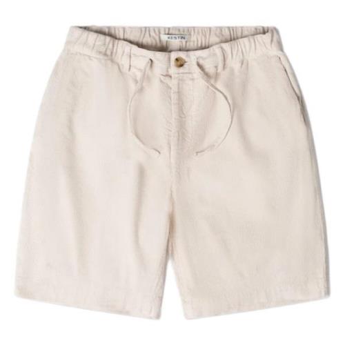 Kestin Ecru Corduroy Avslappnad Shorts White, Herr