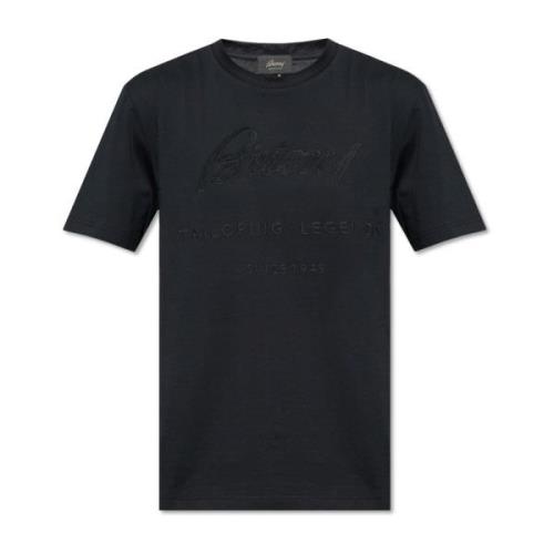 Brioni T-shirt med logotyp Black, Herr