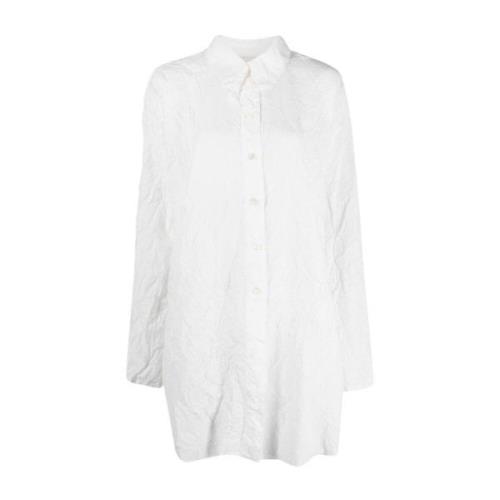 Róhe Vit Oversized Crushed Skjorta White, Dam