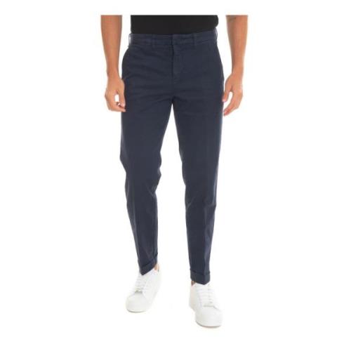 Fay Slim Fit Chino med Rullkant Blue, Herr